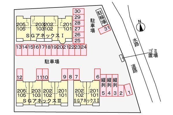 袋井市湊アパート 駐車場