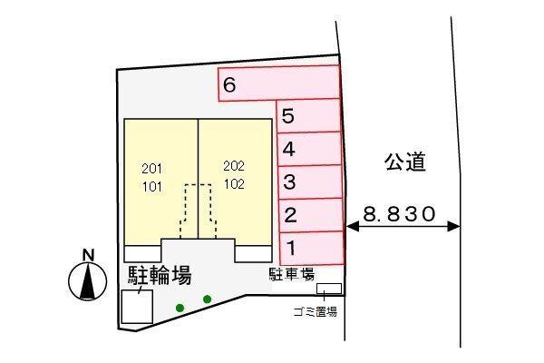 牧之原市仁田アパート 駐車場