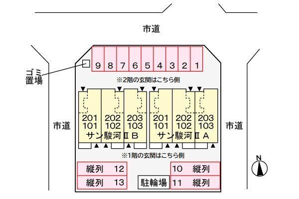 御前崎市池新田アパート 駐車場
