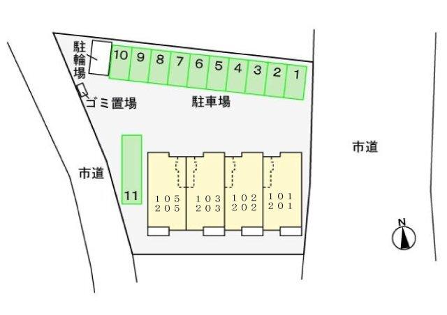 磐田市西貝塚アパート 駐車場