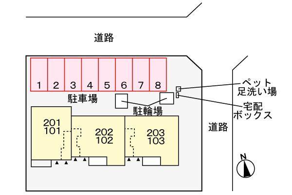 藤枝市音羽町アパート 駐車場