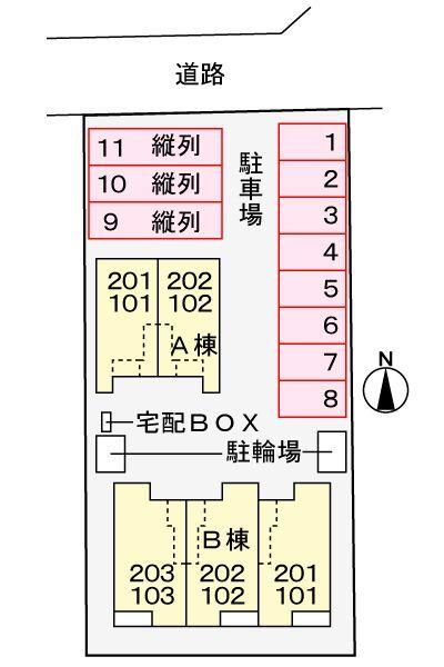 藤枝市高岡アパート 駐車場