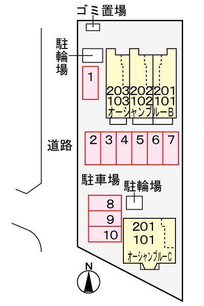 御前崎市池新田アパート 駐車場