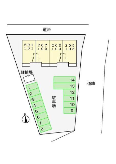 袋井市新池アパート 駐車場
