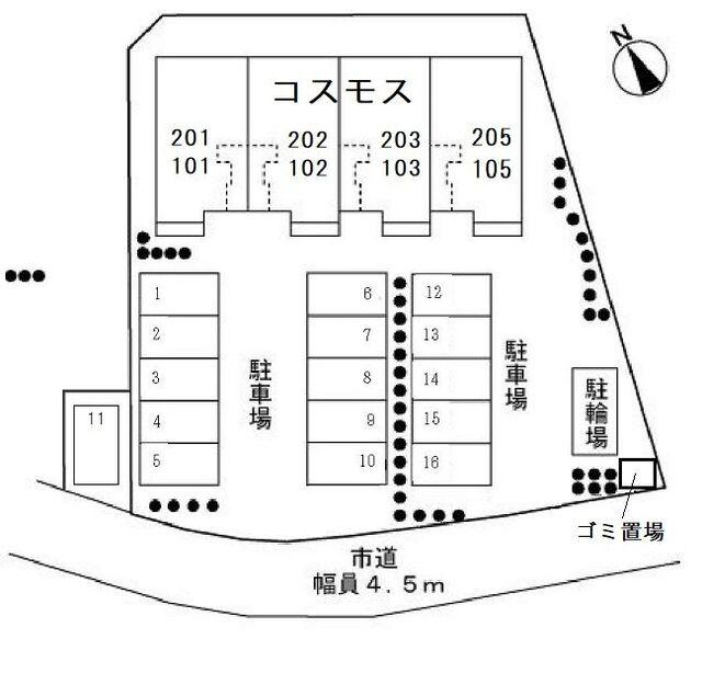 御前崎市宮内アパート 駐車場