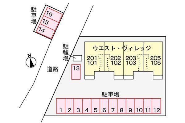 袋井市村松アパート 駐車場