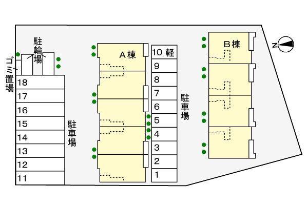 袋井市下山梨アパート 駐車場