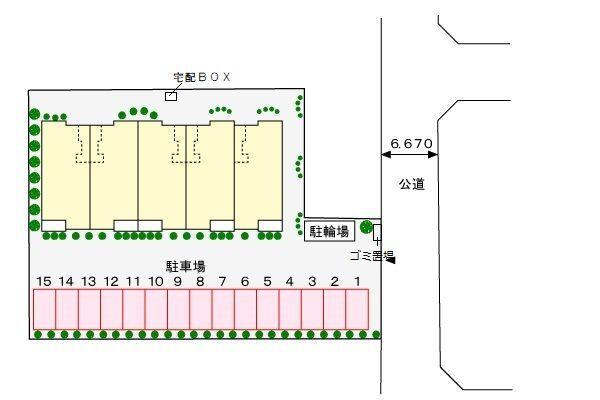 焼津市五ケ堀之内アパート 駐車場