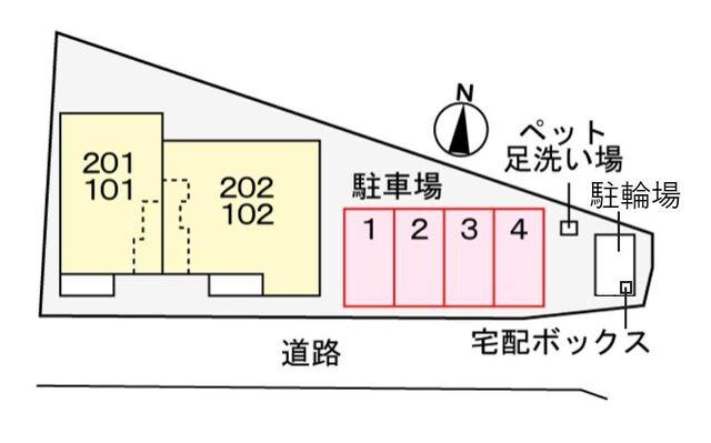 藤枝市藤枝アパート 駐車場