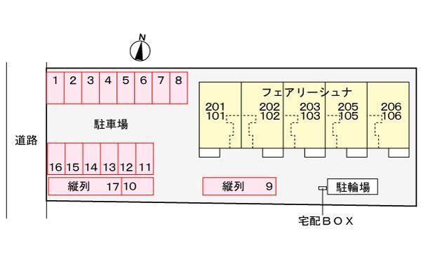 掛川市下垂木アパート 駐車場