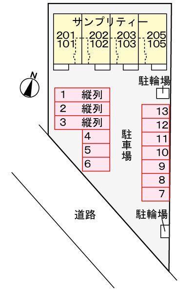 袋井市小山アパート 駐車場