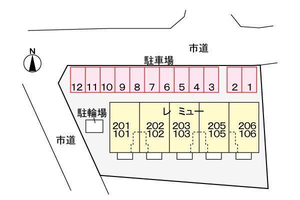 菊川市柳アパート 駐車場