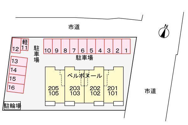 掛川市下垂木アパート 駐車場