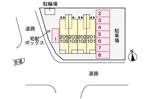 藤枝市音羽町アパート 駐車場