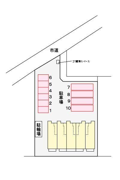 焼津市五ケ堀之内アパート 駐車場
