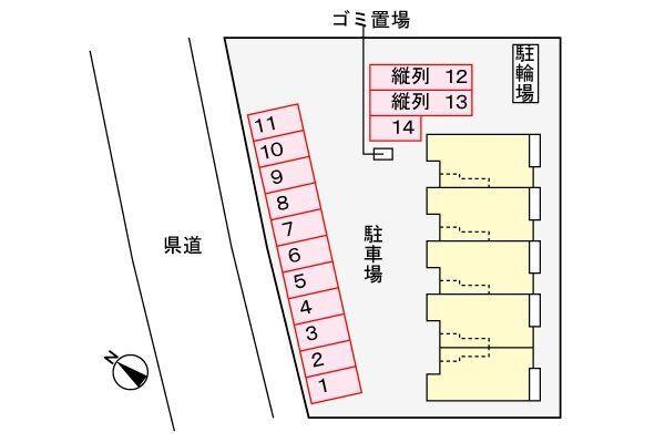 磐田市豊田西之島アパート 駐車場