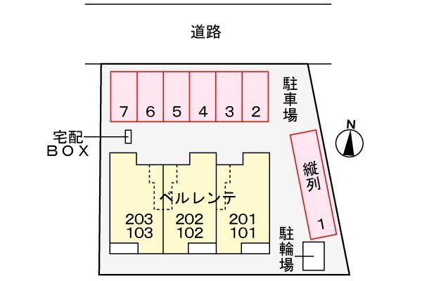 菊川市加茂アパート 駐車場