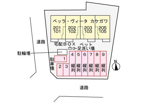 掛川市小鷹町アパート 駐車場