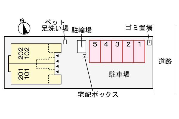 焼津市小川新町アパート 駐車場