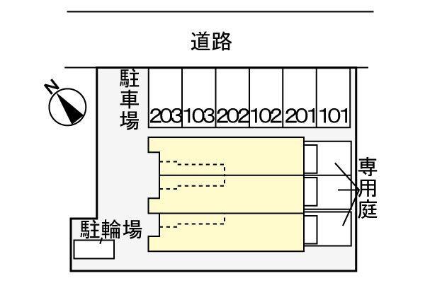 焼津市西小川アパート 駐車場