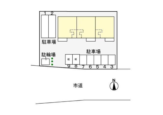 磐田市富士見町アパート 駐車場