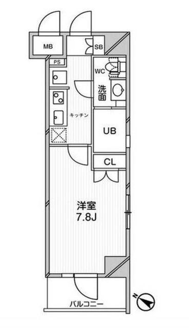 403号室は　7.8帖　間取り作成中
