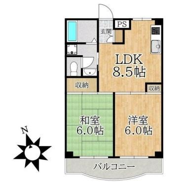 リビング広々２ＬＤＫ。