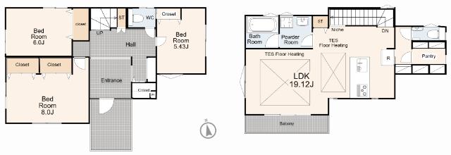 3LDK＋パントリーの機能的な間取り。 ※図面と現況が相違する場合は、現況を優先とさせていただきます。