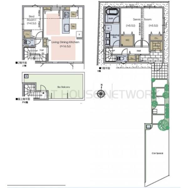 12200万円　１LDK＋S＋スカイバルコニー　敷地面積95.20㎡　建物面積90.66㎡