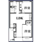 4480万円　2LDK　専有面積56.05㎡