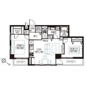 2LDK、価格5399万円、専有面積59.14m2、バルコニー面積6.57m2