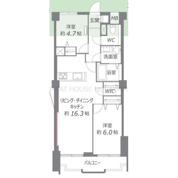 4,780万円　2LDK　61.57㎡