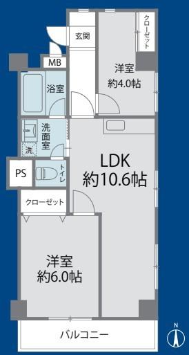 4798万円　2LDK　専有面積48.81㎡