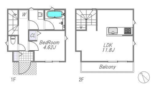 1LDK　5,980万円　延床面積43.74㎡