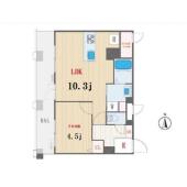 1LDK　3,280万円　専有面積40.72㎡