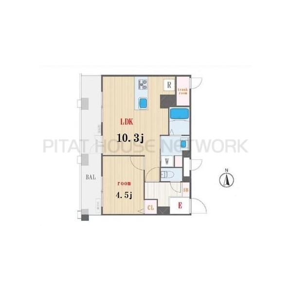 1LDK　3,280万円　専有面積40.72㎡