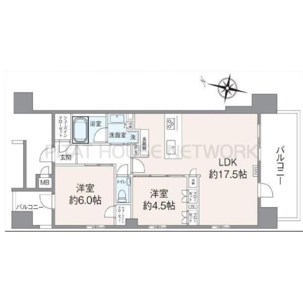 2LDK　12,680万円　専有面積61.04㎡