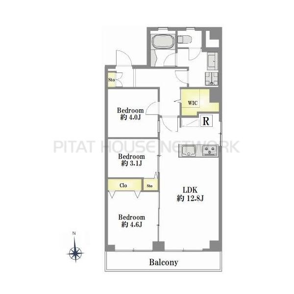 3LDK+WIC　5,899万円　専有面積58.94㎡