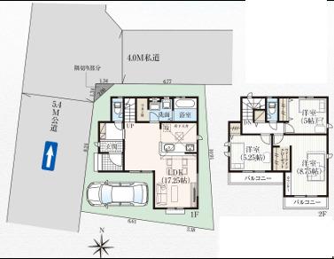 3LDK+WIC+カースペース１台分　価格8,780万円