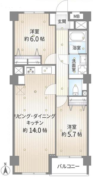 2LDK　価格4,280万円