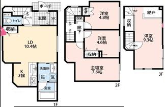 4SLDK＋駐車場付き　価格1億980万円