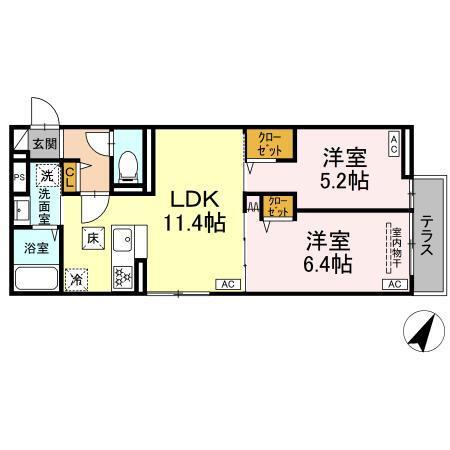 セレスティア白鷺Ⅱ（102） 間取り図画像