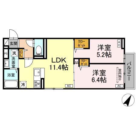 セレスティア白鷺Ⅱ（202） 間取り図画像