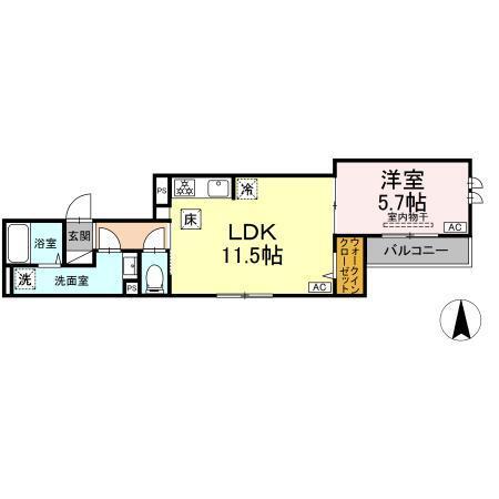 セレスティア扇Ⅵ（102） 間取り図画像