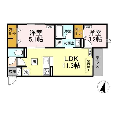 D-PRECIOUS高野台（102） 間取り図画像