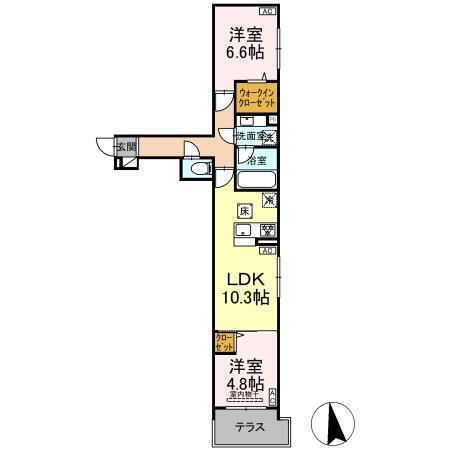 セレスティア谷中（102） 間取り図画像