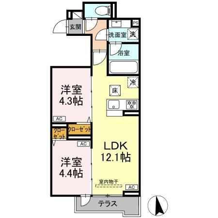 セレスティア谷中（103） 間取り図画像