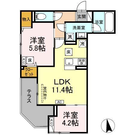 セレスティア谷中（104） 間取り図画像