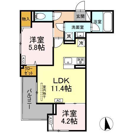 セレスティア谷中（204） 間取り図画像