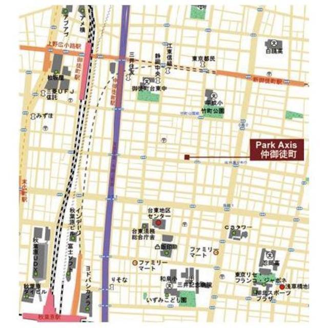 パークアクシス仲御徒町（902） 地形図・案内図